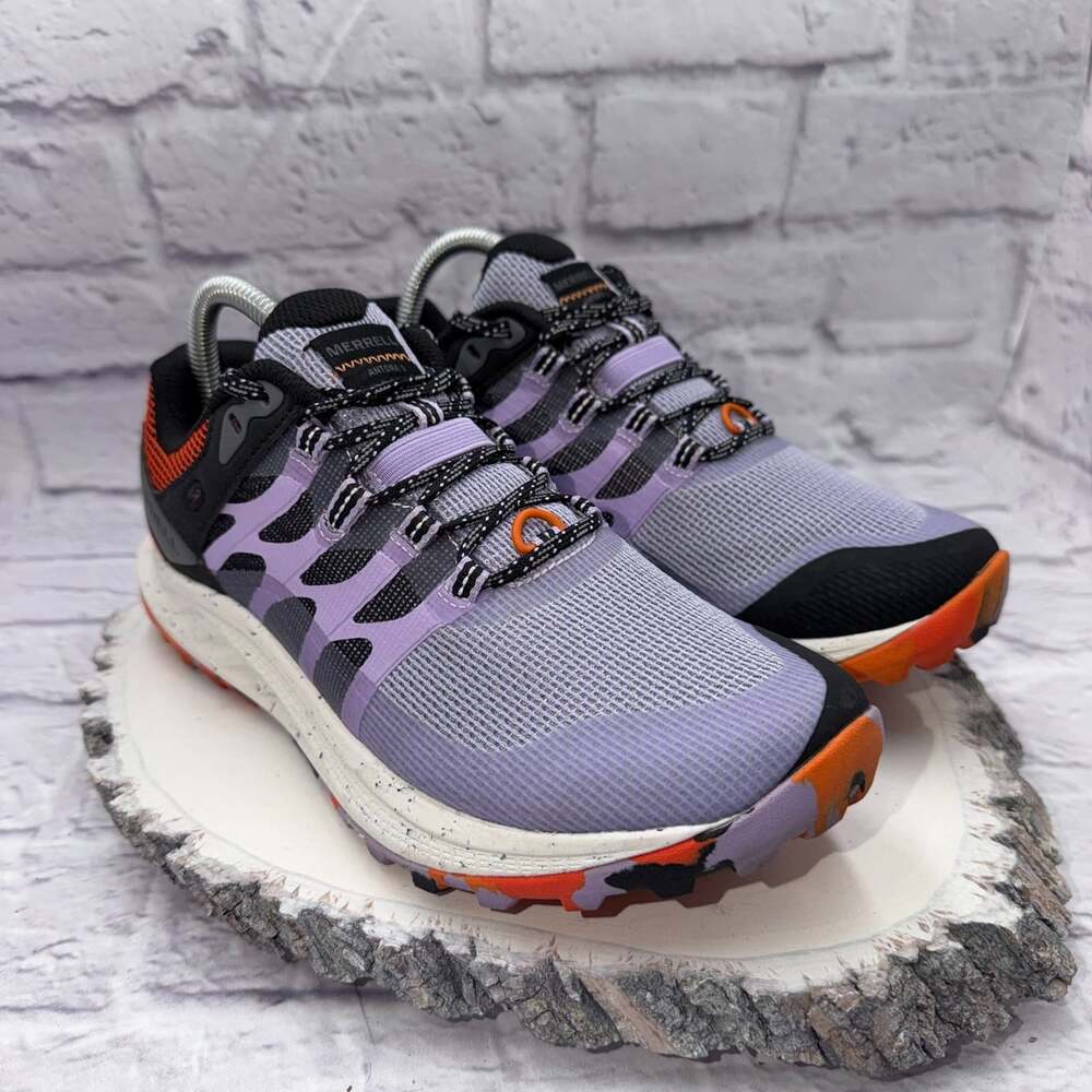 Merrell Women's Antora 3 Trail Running Shoes J067604 Size 8.5 Purple Orange EUC